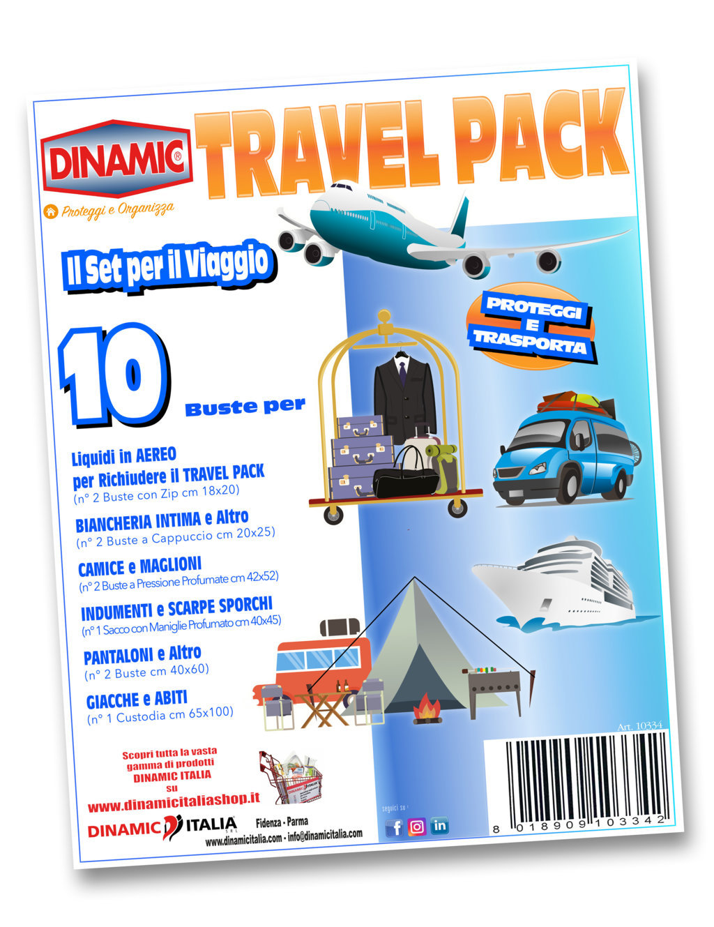 TRAVEL PACK” Il Set per il Viaggio 10 Pezzi – Dinamic